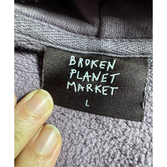 Broken Planet Market I’m Going To Outer Space Purple Full Zip Hoodie Sweatshirt - Picture 6 of 10